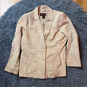 Vintage Siena Beige Suede Blazer Jacket Size L